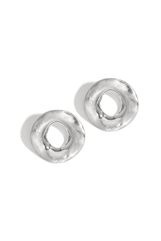 Organische statement oorbellen van roestvrijstaal Zilver