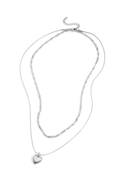 Gelaagde ketting met hart charm