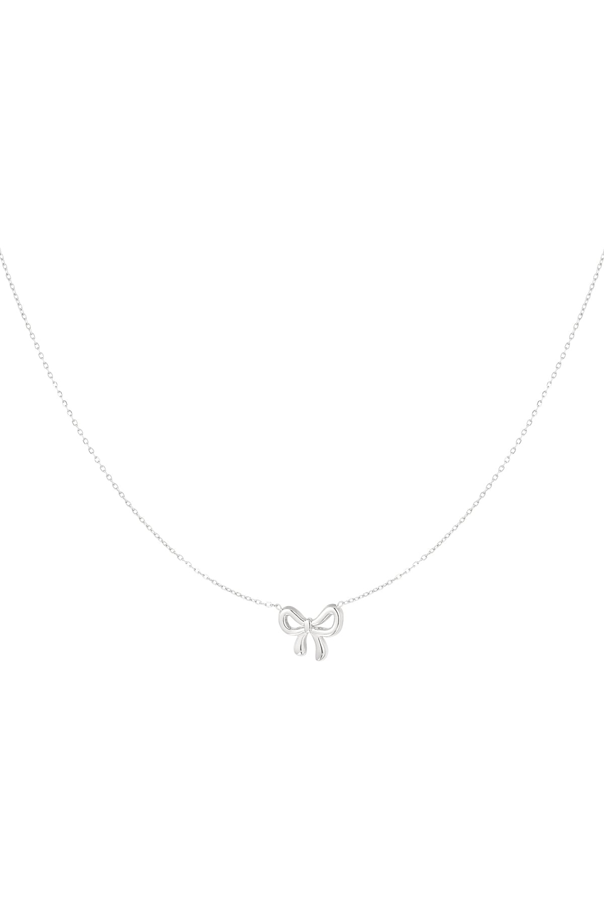 Minimalistische strik ketting roestvrijstaal - kleur goud - zilver