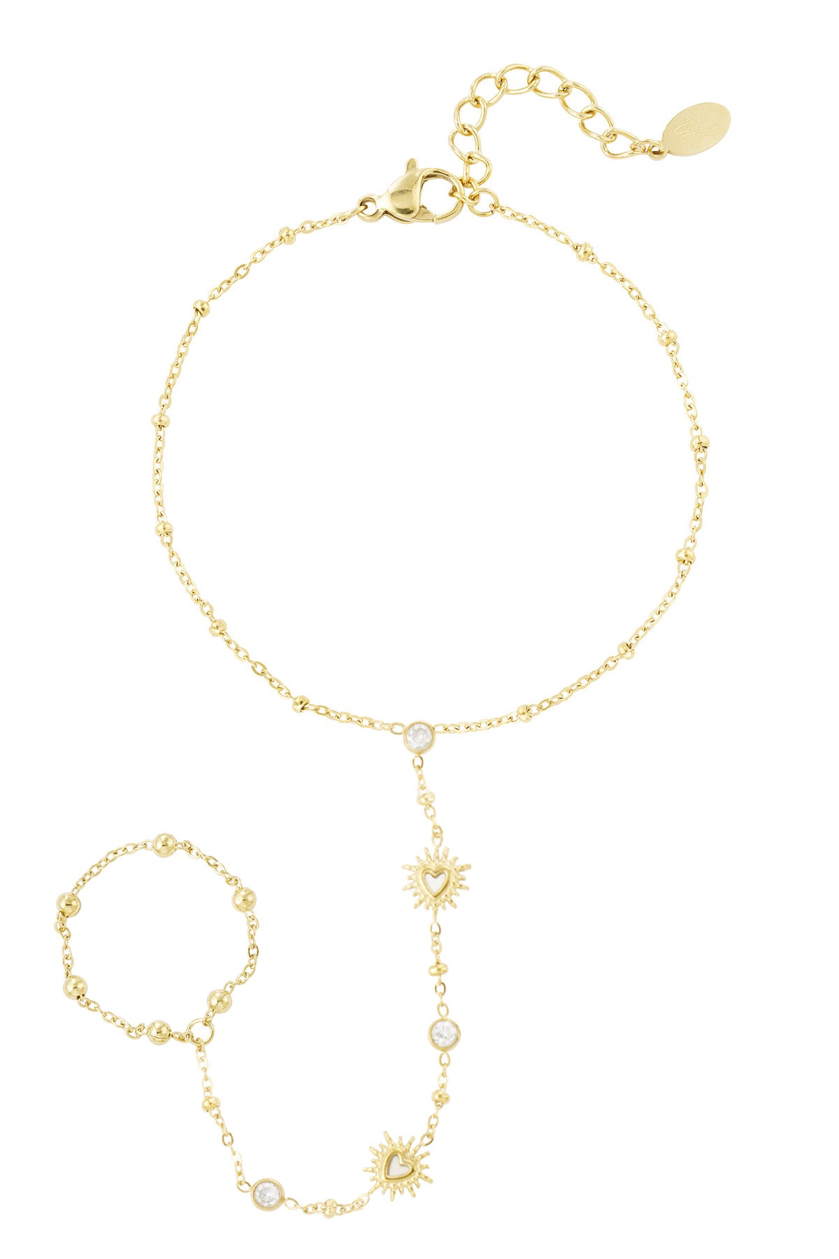 Gouden sunny hand ketting armband