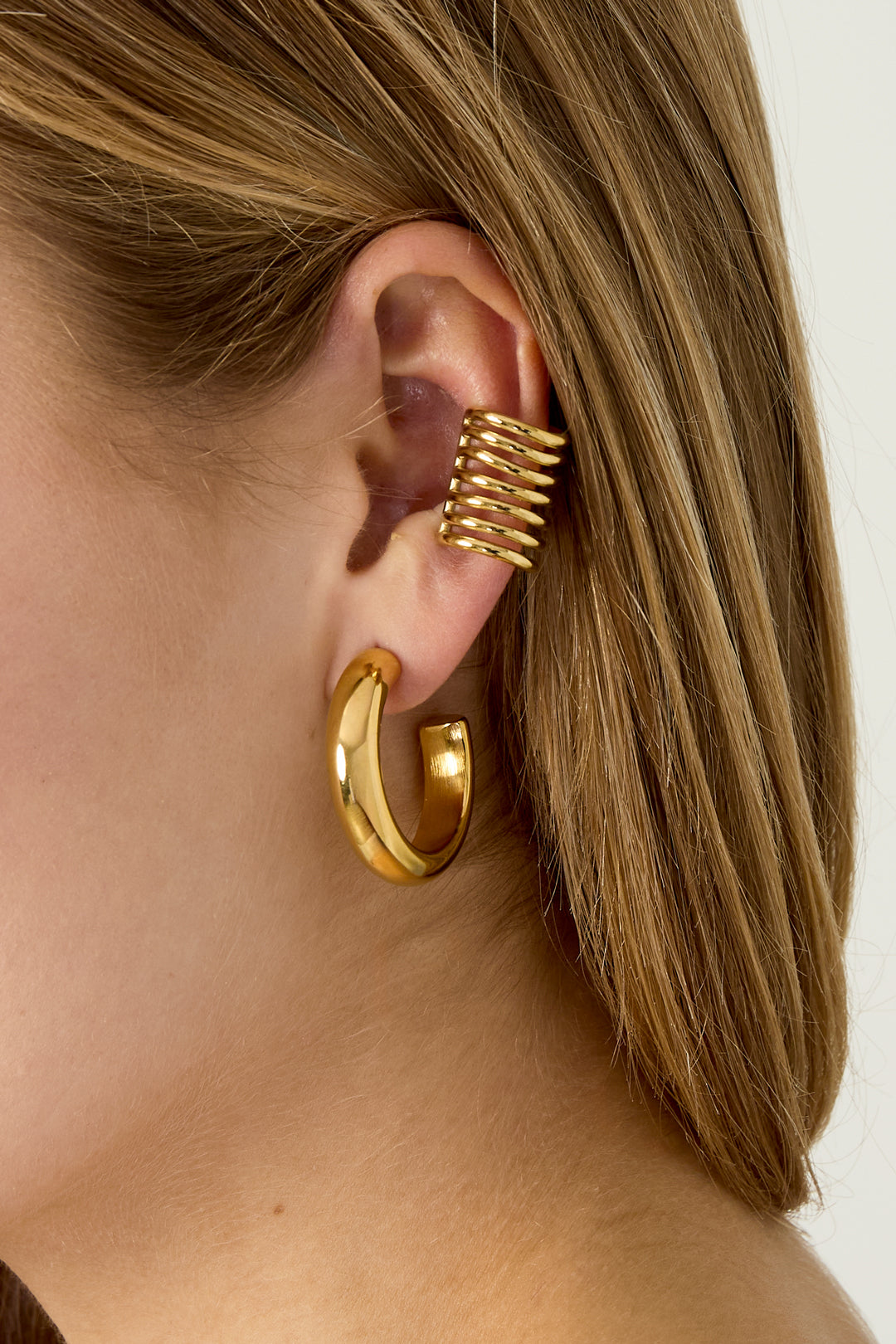 Roestvrijstalen oormanchetten, casual, dagelijks, eenvoudig, serie, damessieraden