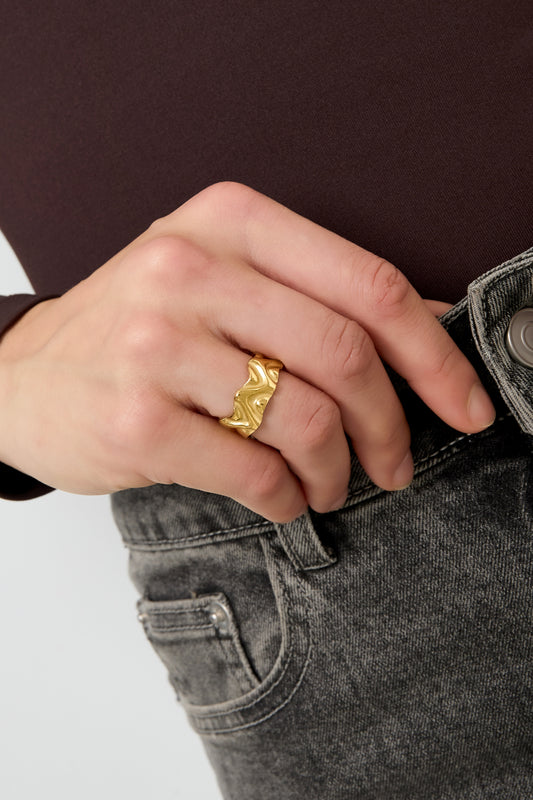 Roestvrijstalen minimalistische ringen onregelmatige vorm Casual Dagelijks Eenvoudig Serie Dames sieraden