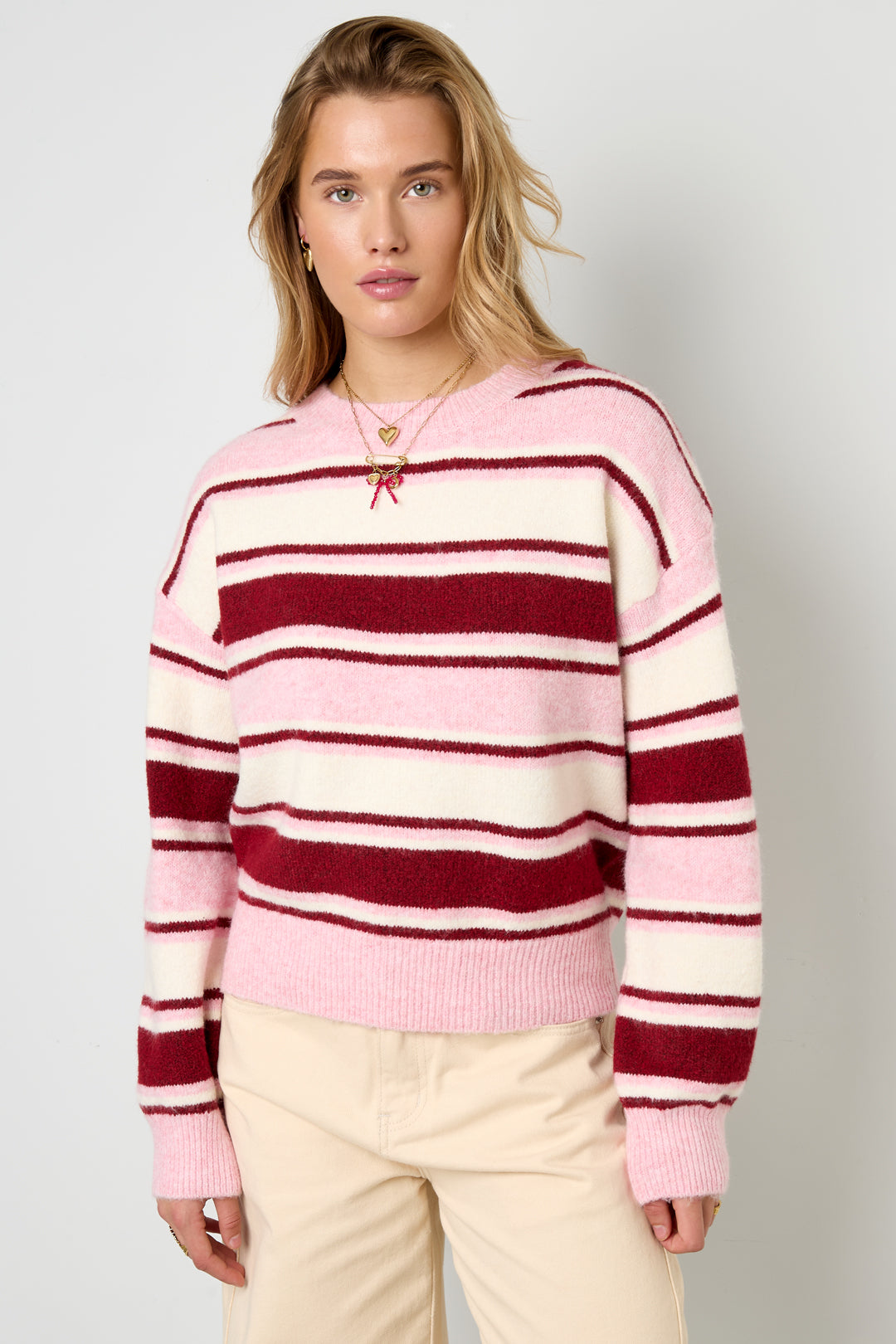 Polyestervezel (polyester) Gebreide truien Strepen Casual Herfst/Winterkleding