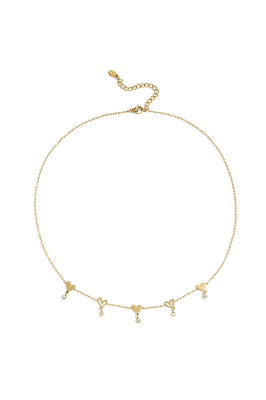 Roestvrijstalen kettingen met hart, casual, dagelijks, eenvoudig, serie, damessieraden