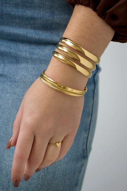 Armbanden van roestvrij staal, casual, dagelijks, eenvoudig, serie, damessieraden