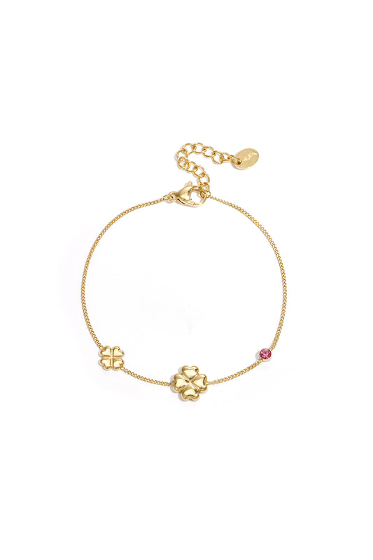 Roestvrijstalen bedelarmbanden met klavertje vier, eenvoudige dagelijkse serie, dames sieraden