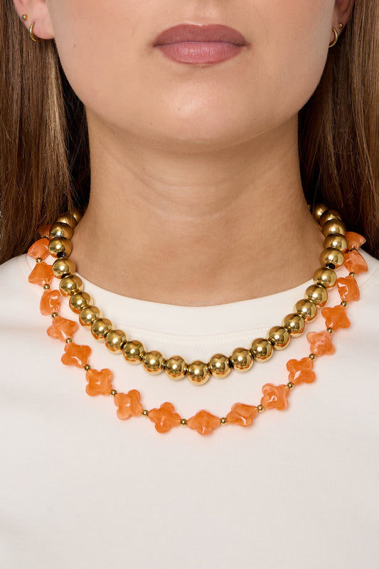 Kralenketting met klaver kraaltjes