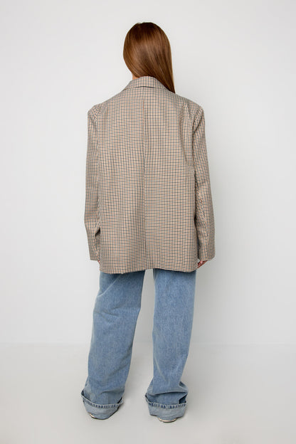 Geruite blazer oversized