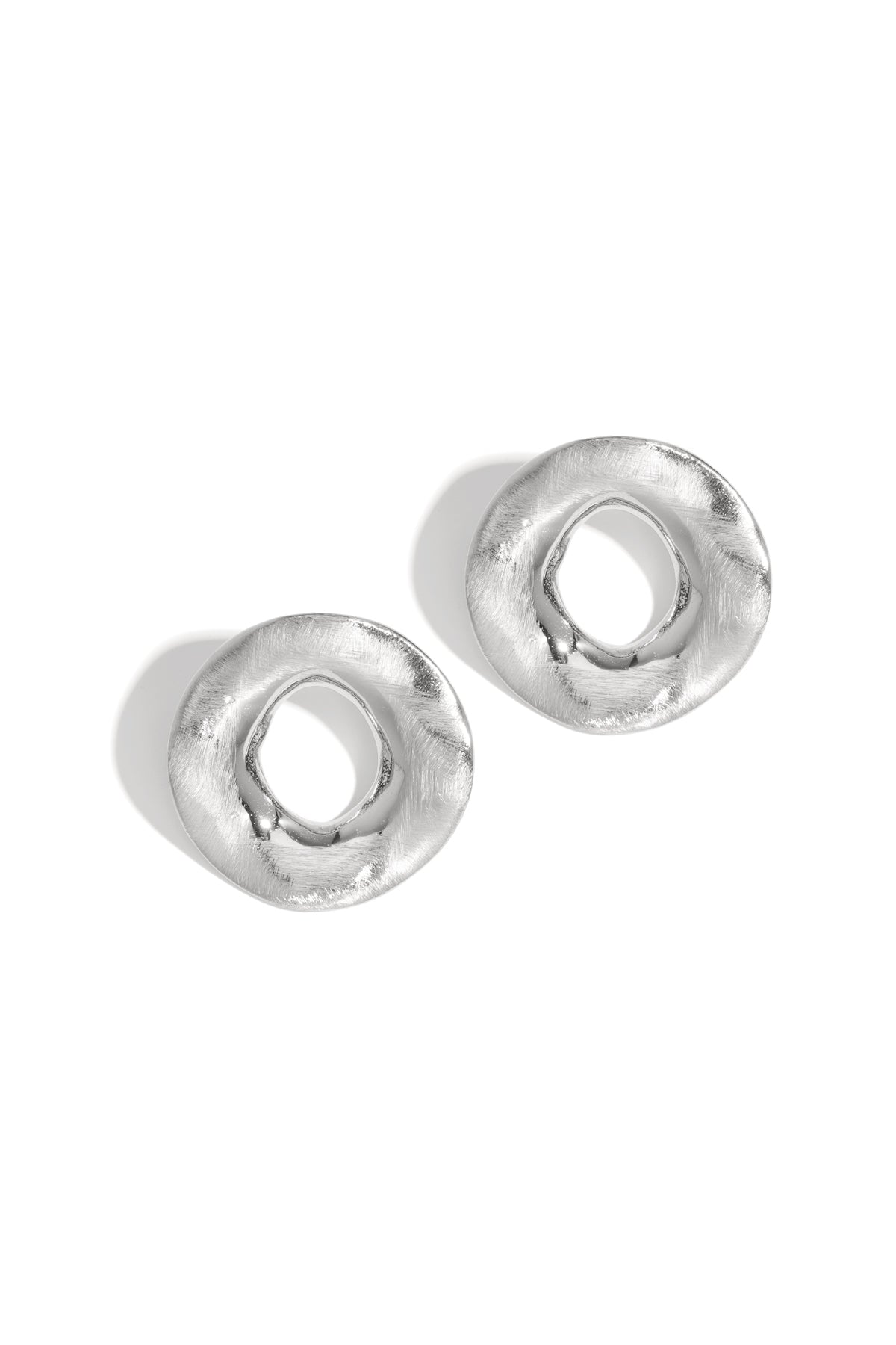 Organische statement oorbellen van roestvrijstaal Zilver 