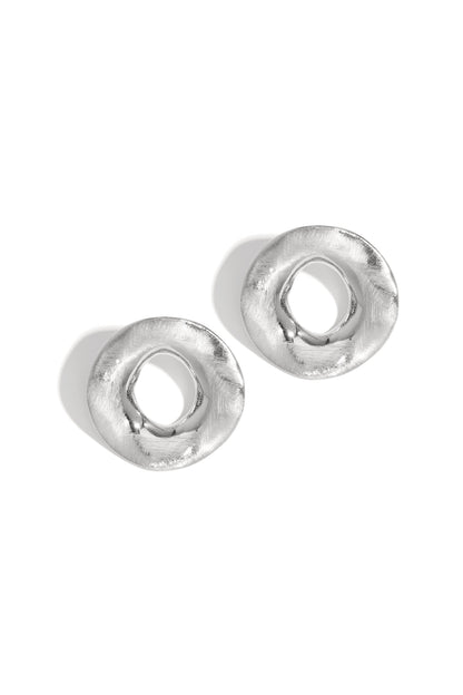 Organische statement oorbellen van roestvrijstaal Zilver 