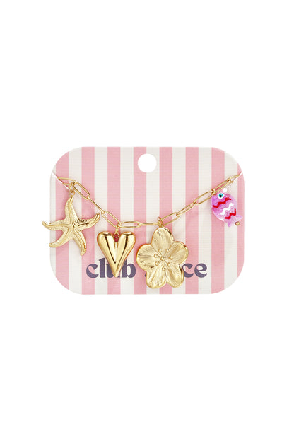 Armbanden met bedeltjes van roestvrij staal, hartje, casual, vakantie/strand, eenvoudige serie, dames sieraden