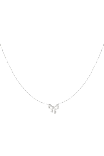 Minimalistische strik ketting roestvrijstaal - kleur goud  - zilver 
