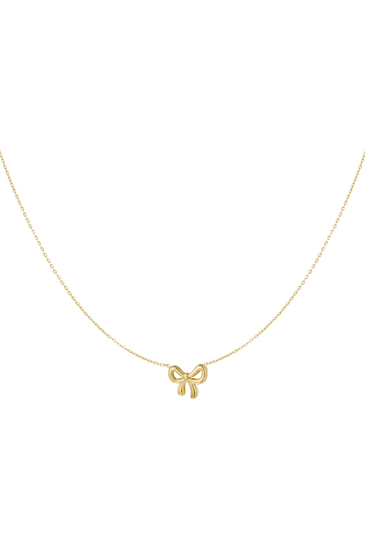 Minimalistische strik ketting roestvrijstaal - kleur goud 
