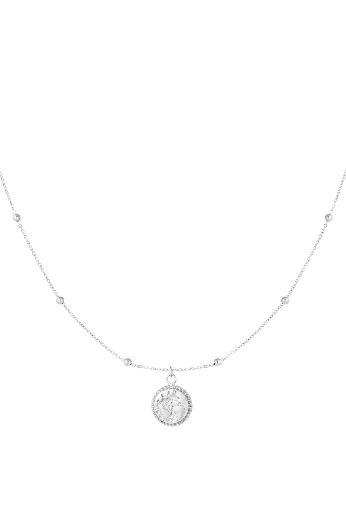 Zilveren Ketting met munt charm