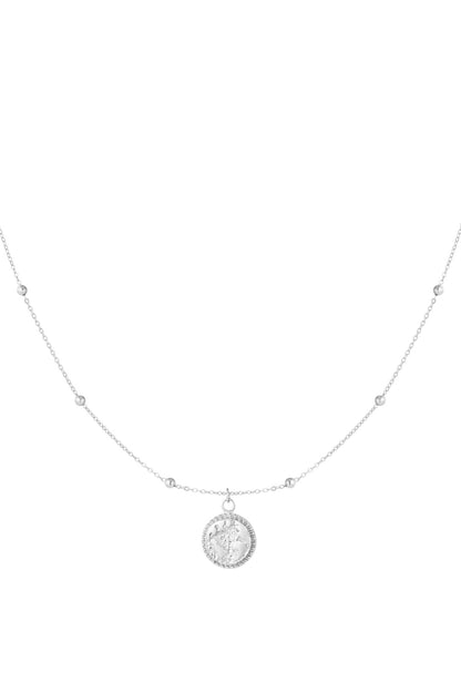 Zilveren Ketting met munt charm