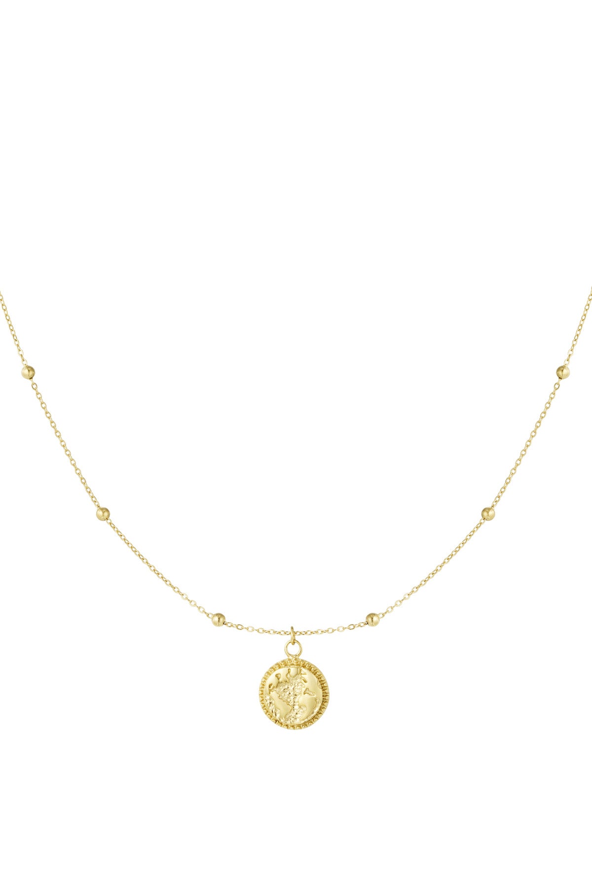 Gouden damesKetting met munt charm