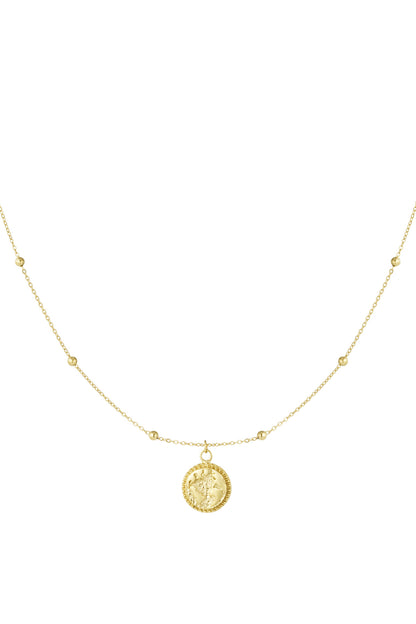 Gouden damesKetting met munt charm