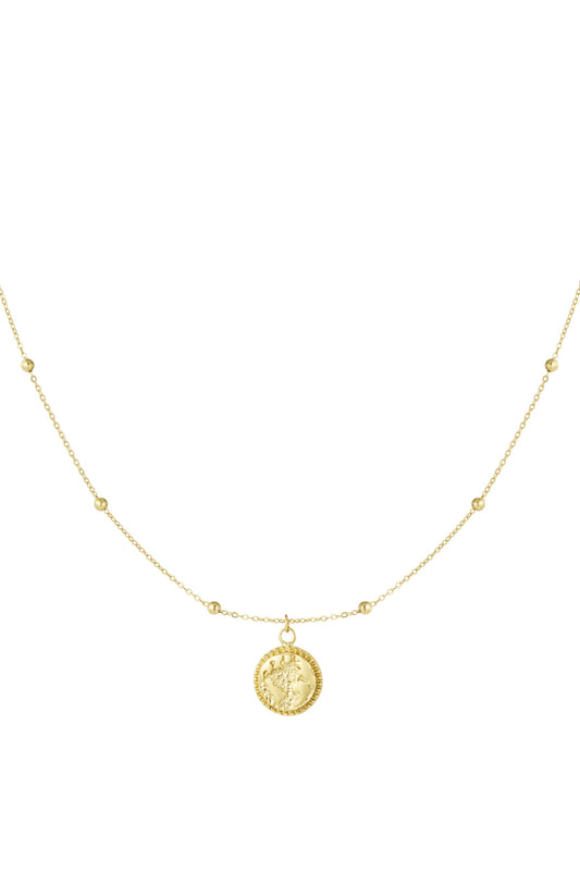 Gouden damesKetting met munt charm