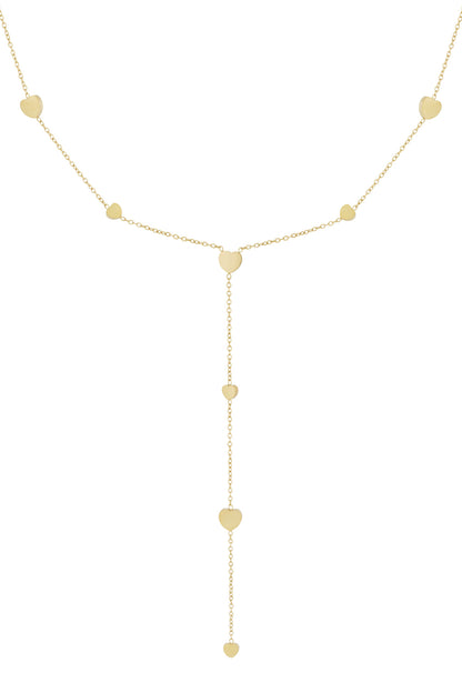 Gouden hartjes Y-ketting van roestvrij staal met minimalistisch design