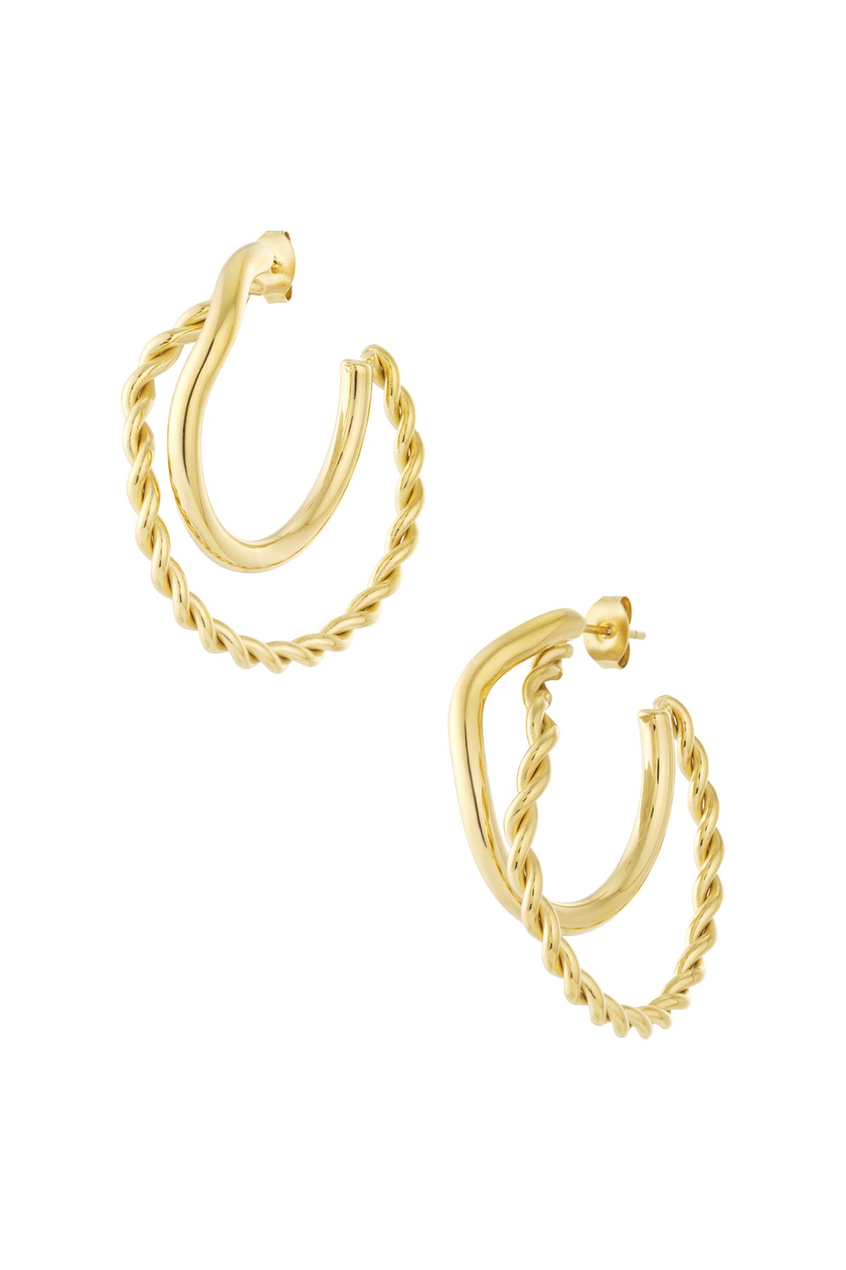 Organic braided hoop earrings