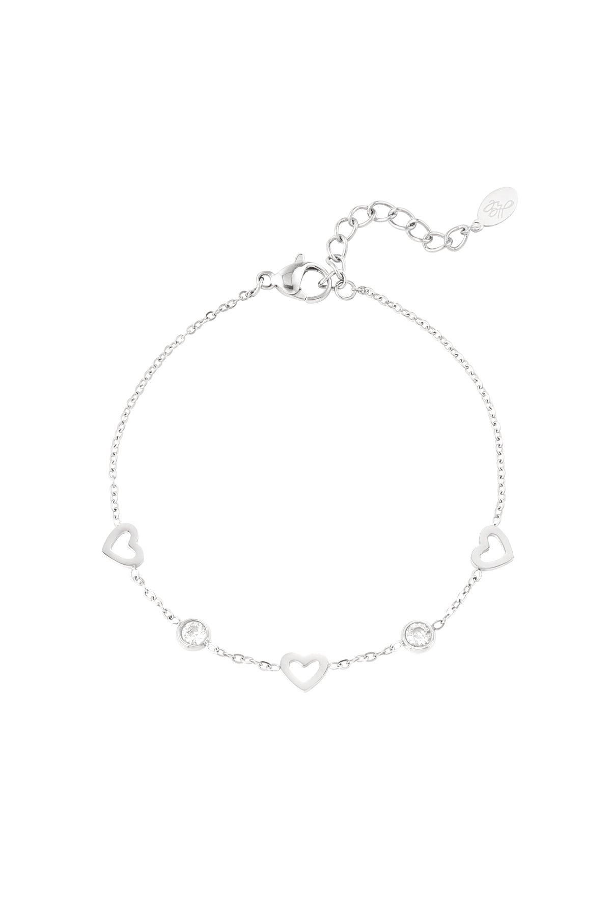 armband met hart en diamant bedels