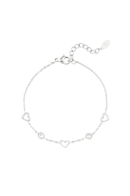 armband met hart en diamant bedels