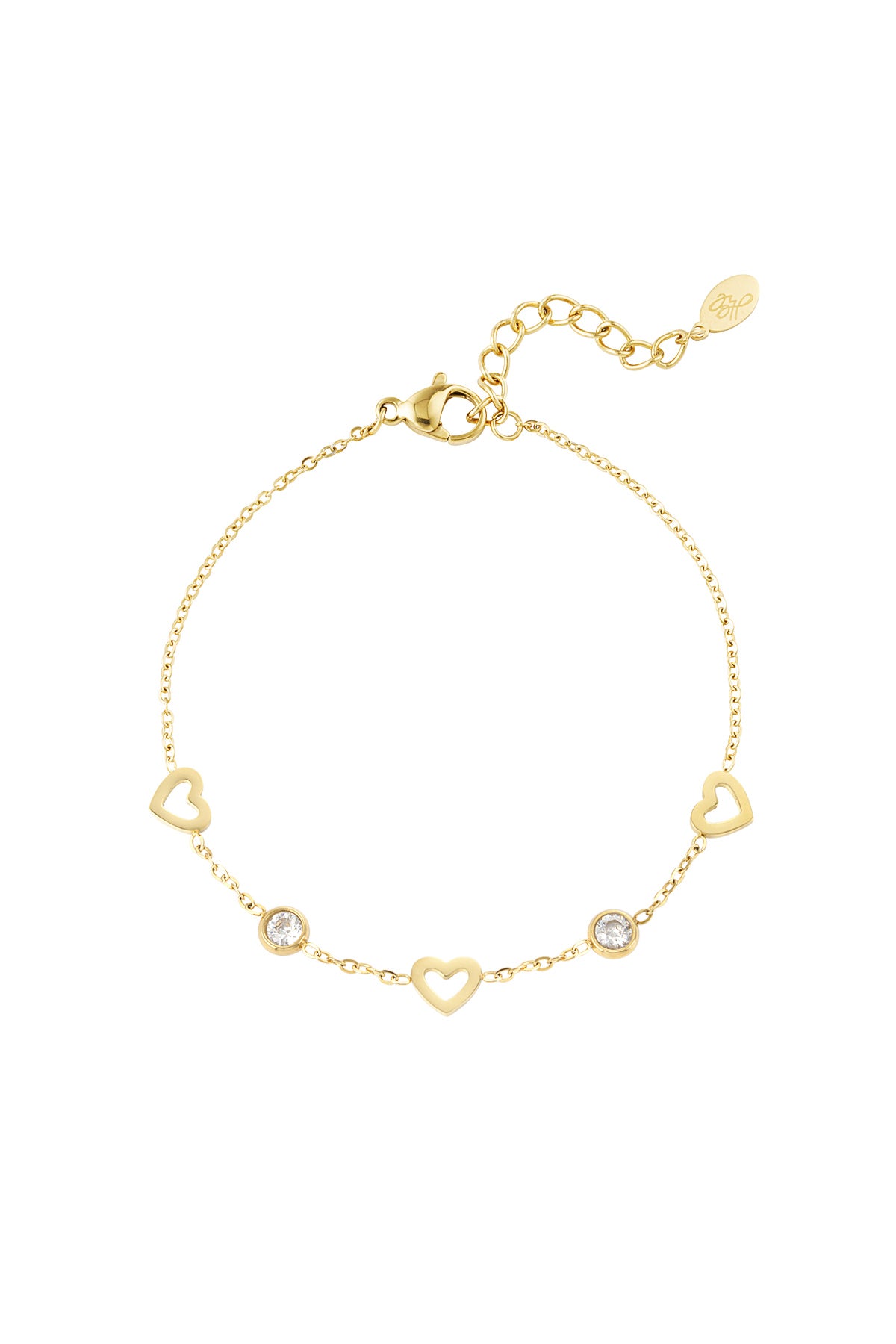armband met hart en diamant bedels