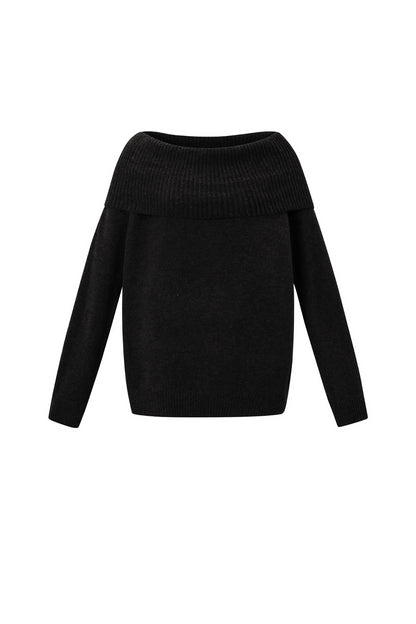 Off the shoulder basic trui