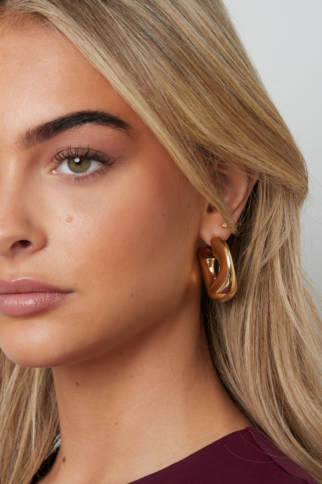 Bold chunky hoop oorbellen Goud 