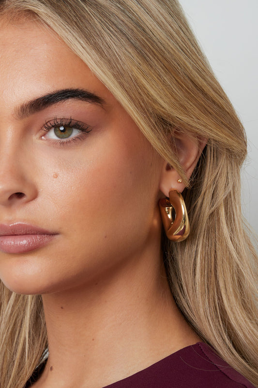Bold chunky hoop oorbellen Goud 