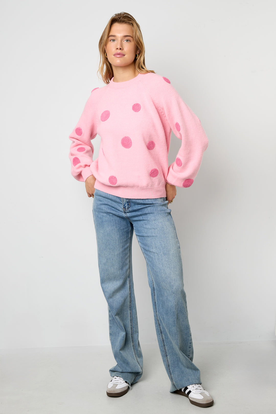 Polyestervezel (polyester) Gebreide truien Stippen Casual Herfst/Winterkleding