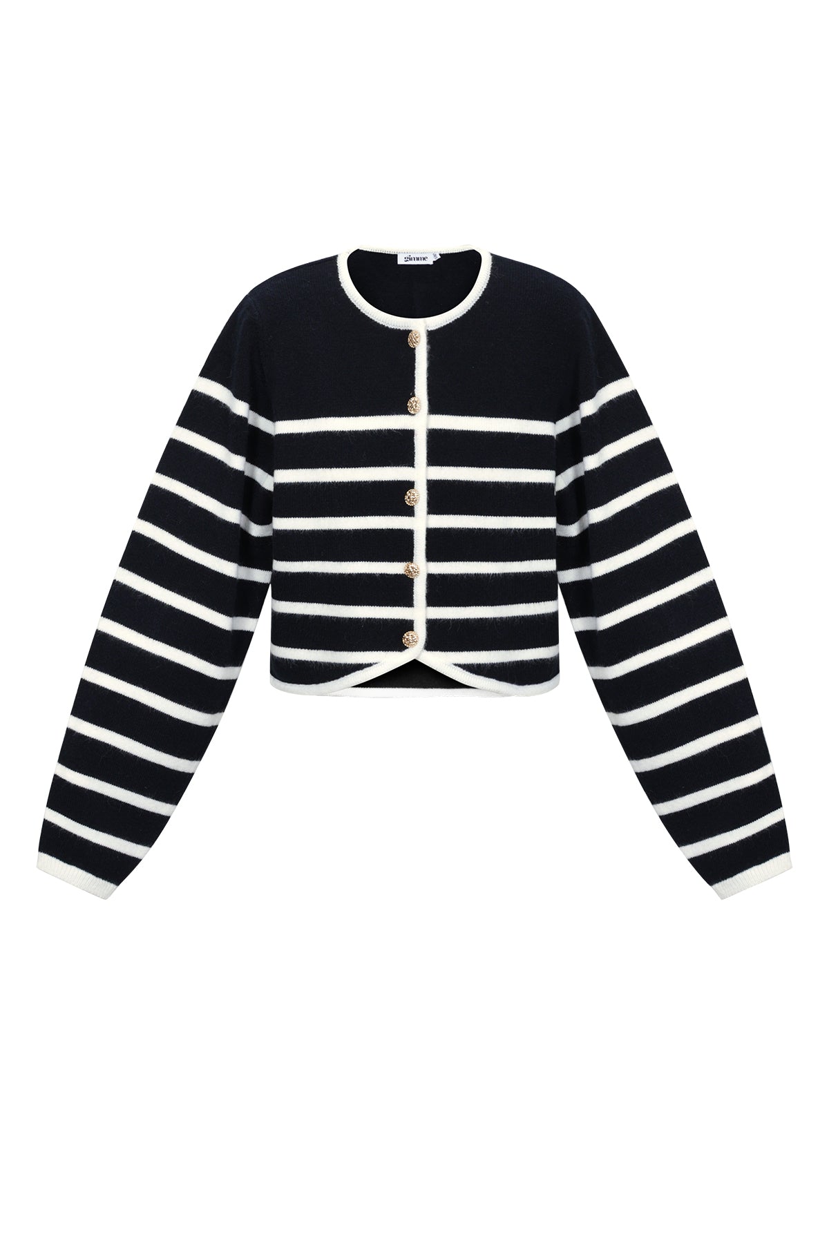 Zwart gebreid vest met strepen 