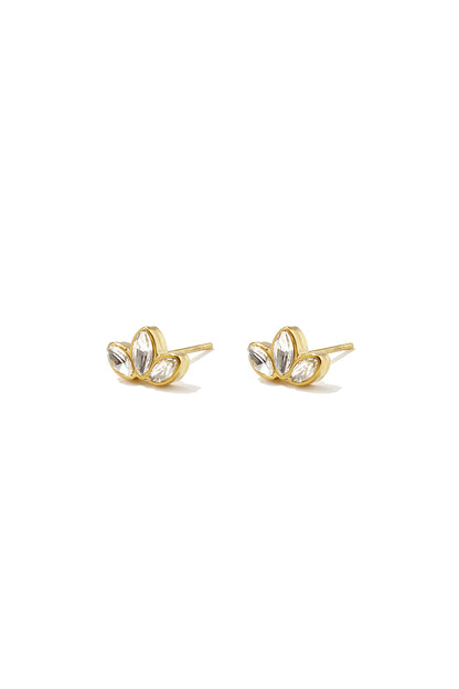Roestvrijstalen oorknopjes met bladmotief, eenvoudige dagelijkse sieraden uit de Simple Series voor dames.