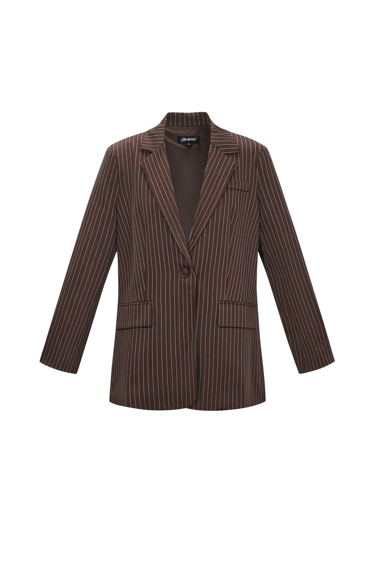 Dames blazer bruin - gestreepte oversized blazer