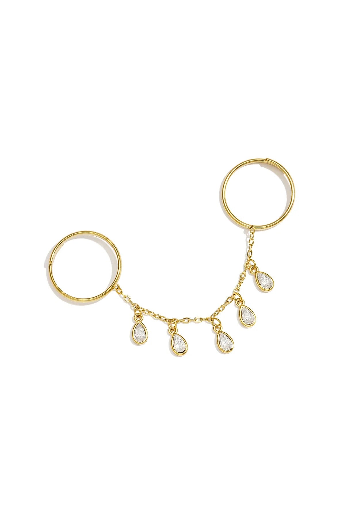 Crystal drop ring chain