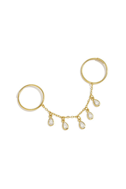 Crystal drop ring chain