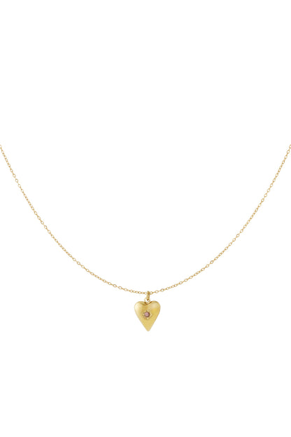 Geboortesteen Hartenketting goud 