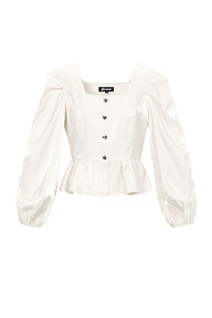 Witte Romantisch blouse
Met hart knopen 