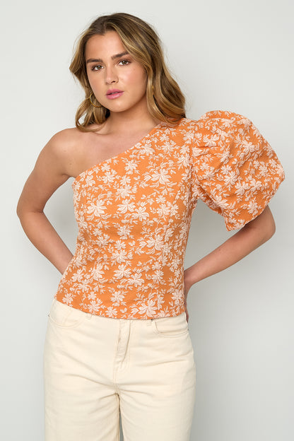 Oranje one-shoulder top voor dames - koningsdag
