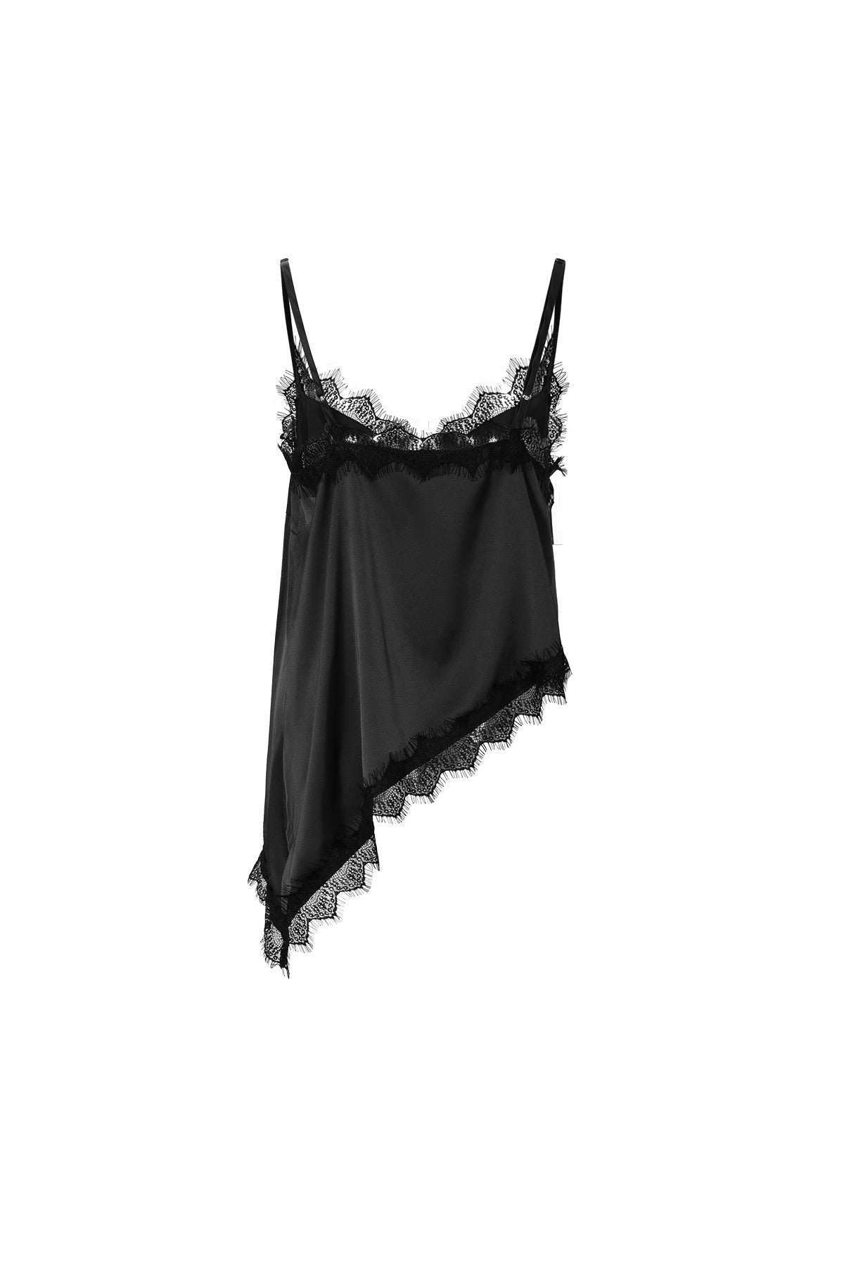 Asymmetrisches Oberteil mit Spitzendetails