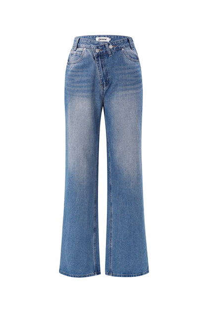 Dames jeans met gekruiste taille