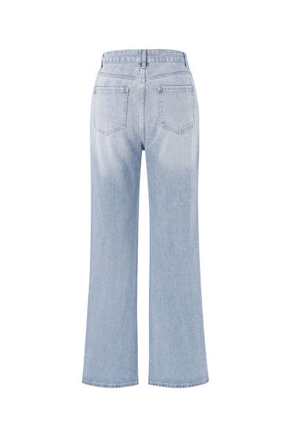 Denim jeans zip up