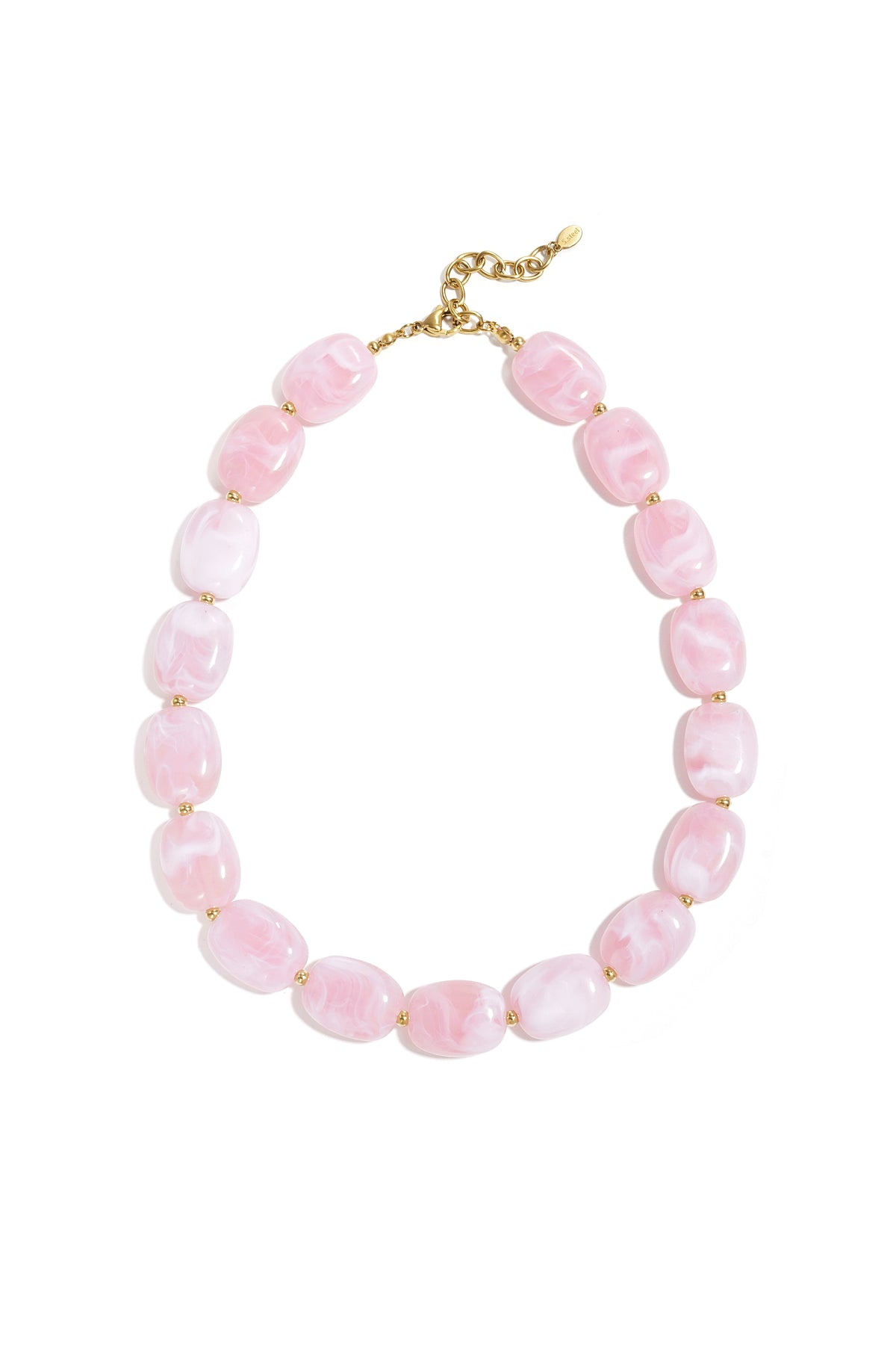 Dames acryl kralenketting lichtroze