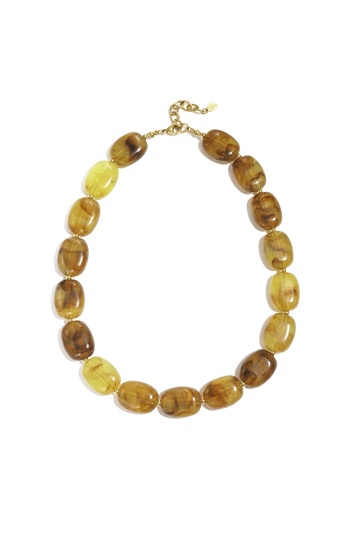 Dames acryl kralenketting bruin