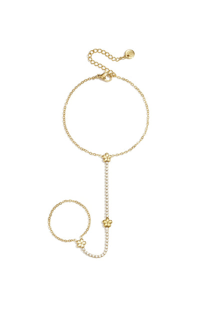 Handchain tennis-style met bloemetjes