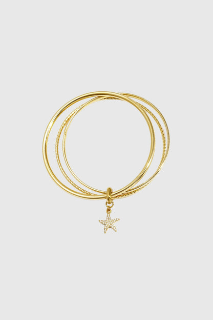 Bangles met hangende bloem charm