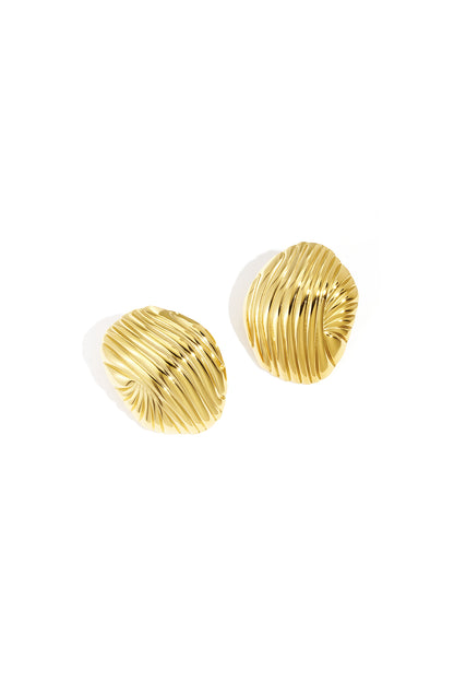 Gouden sculpted statement oorbellen
