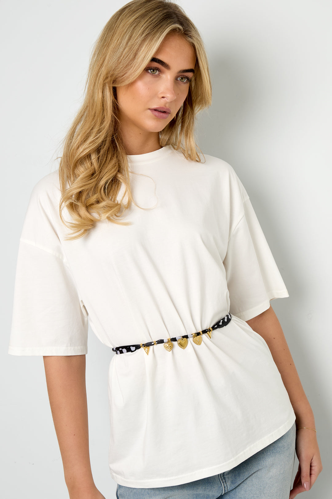 Polkadots Roestvrijstalen lange kettingen met hart,  damessieraden