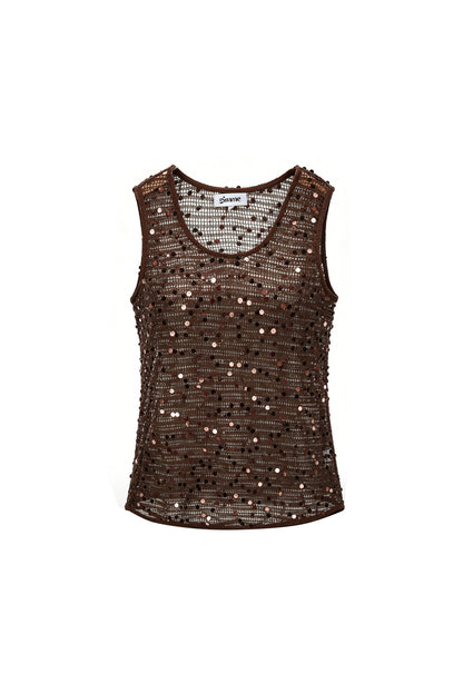 Bruine gehaakte strand top voor dames
