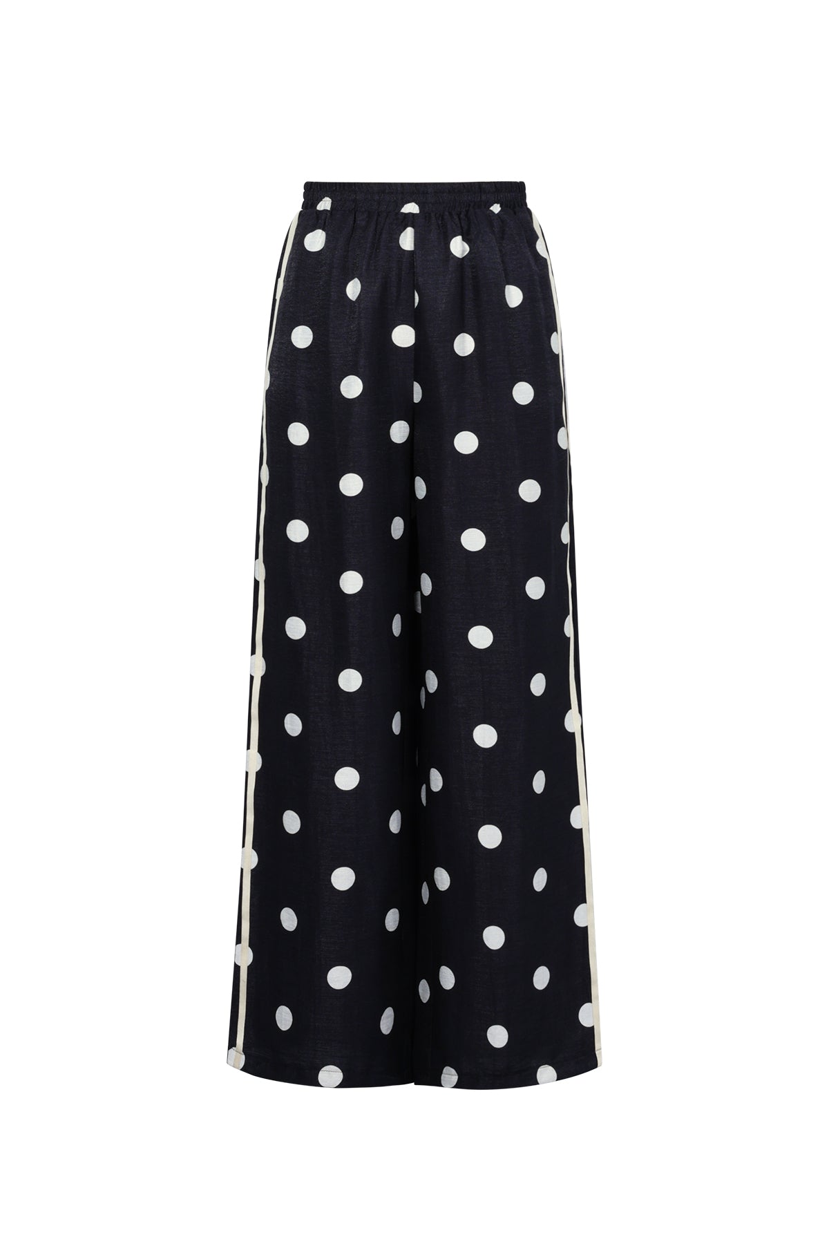 Dames Polkadot broek zwart met witte stippen